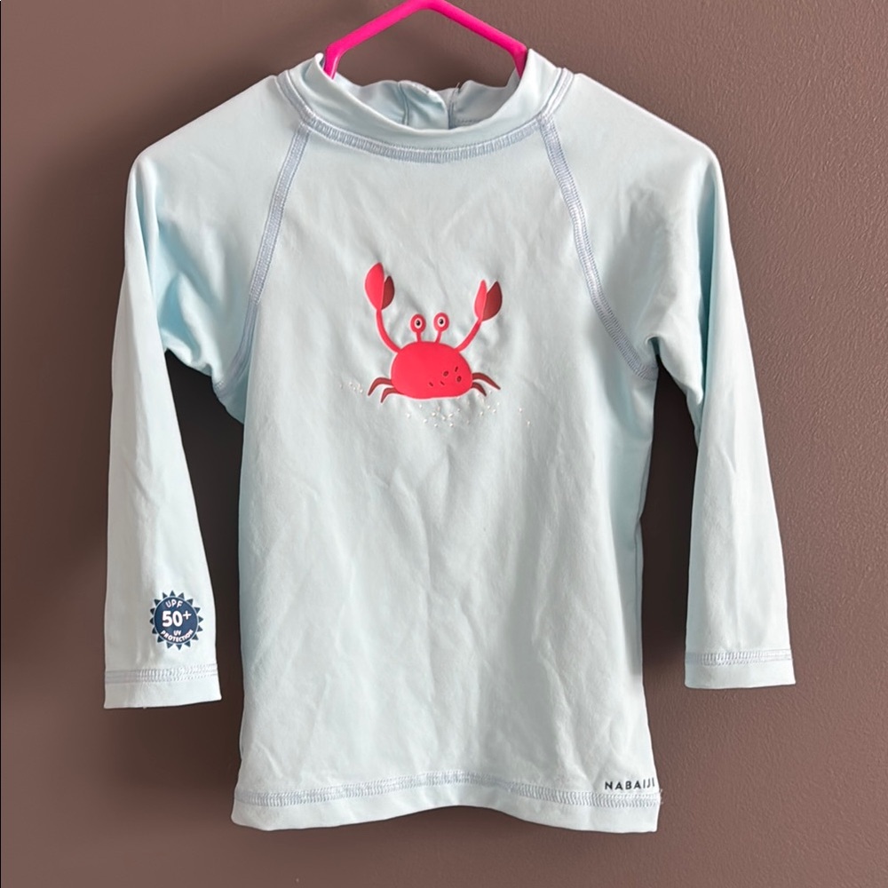 Nautica Light Blue Rash Guard with Crab Design